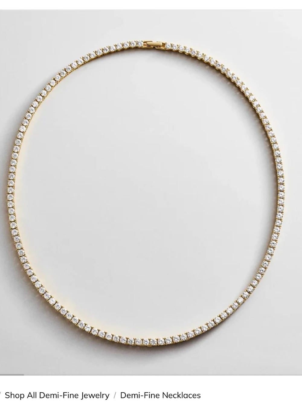 NWT Billie 18K Gold Tennis Necklace
